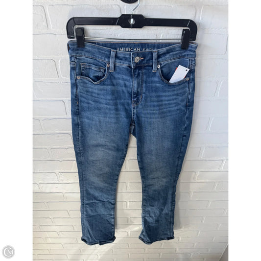 Jeans Skinny By American Eagle In Blue Denim, Size: 4