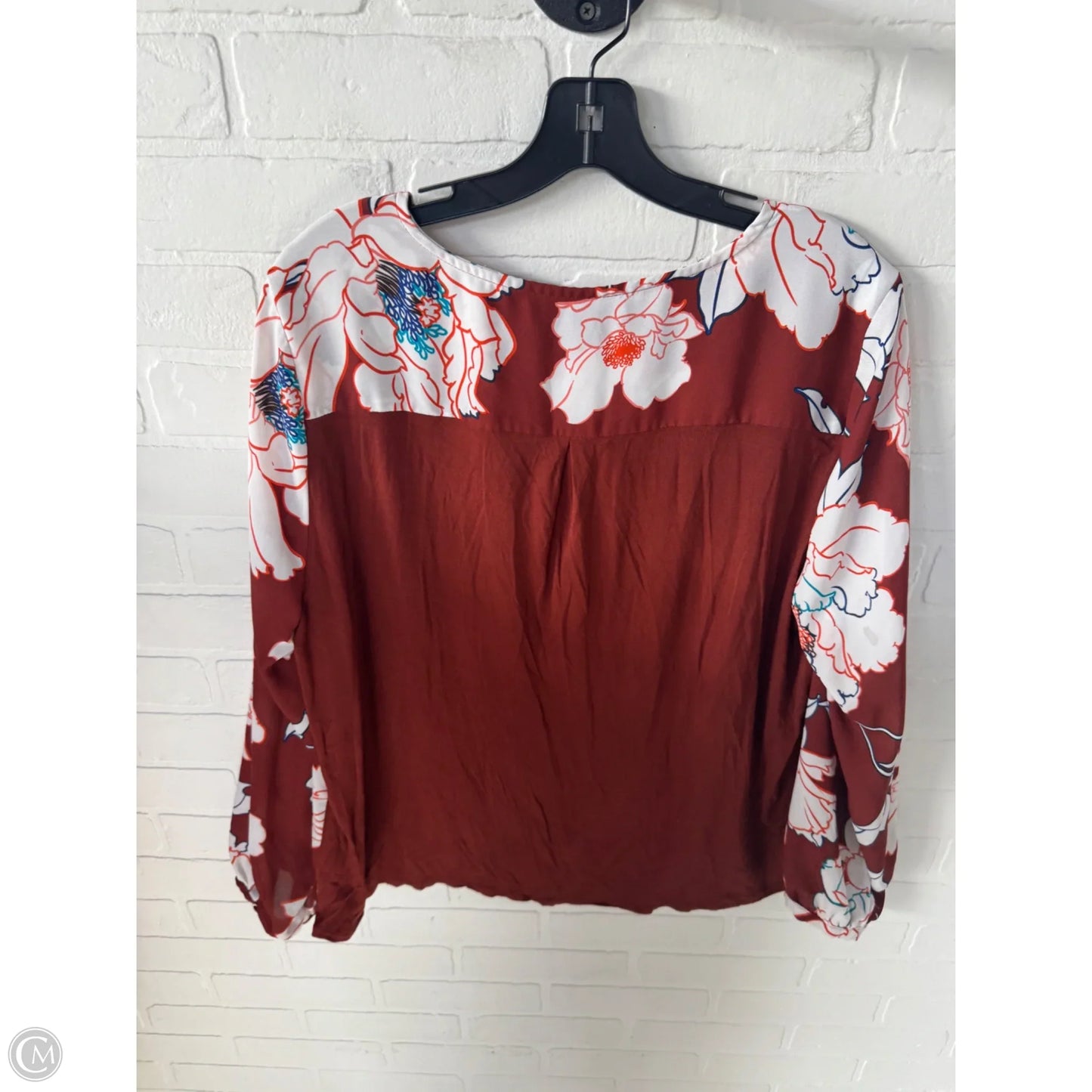 Top Long Sleeve By Apt 9 In Brown & White, Size: Xl
