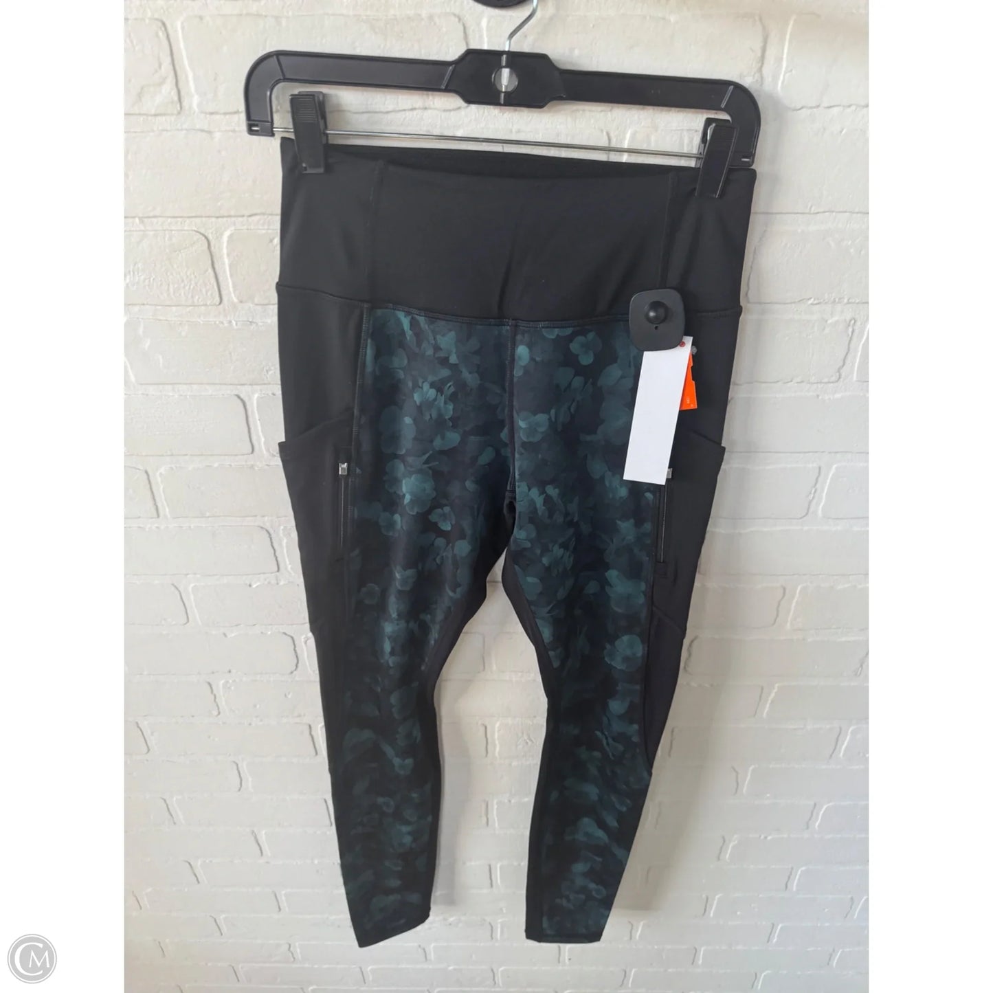 Athletic Leggings By Athleta In Black & Green, Size: 4