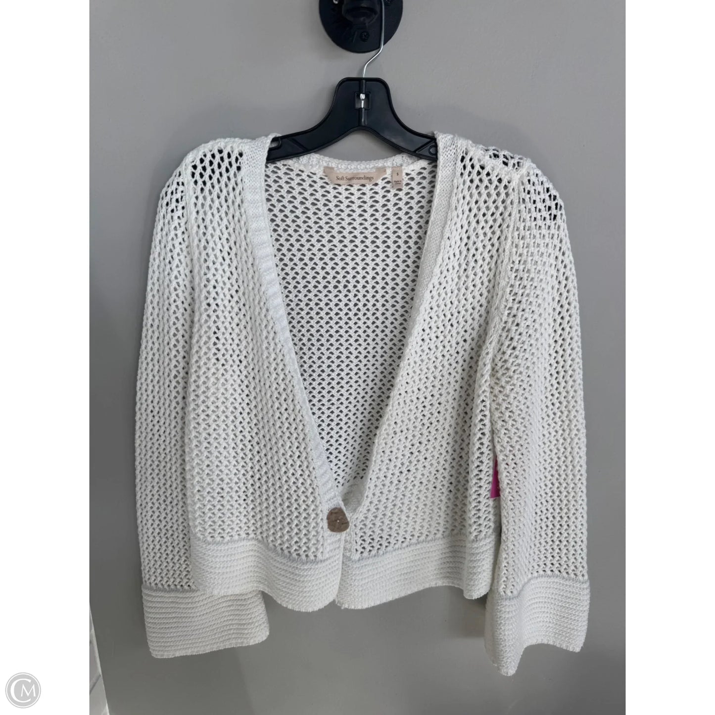 Sweater Cardigan By Soft Surroundings In White, Size: S