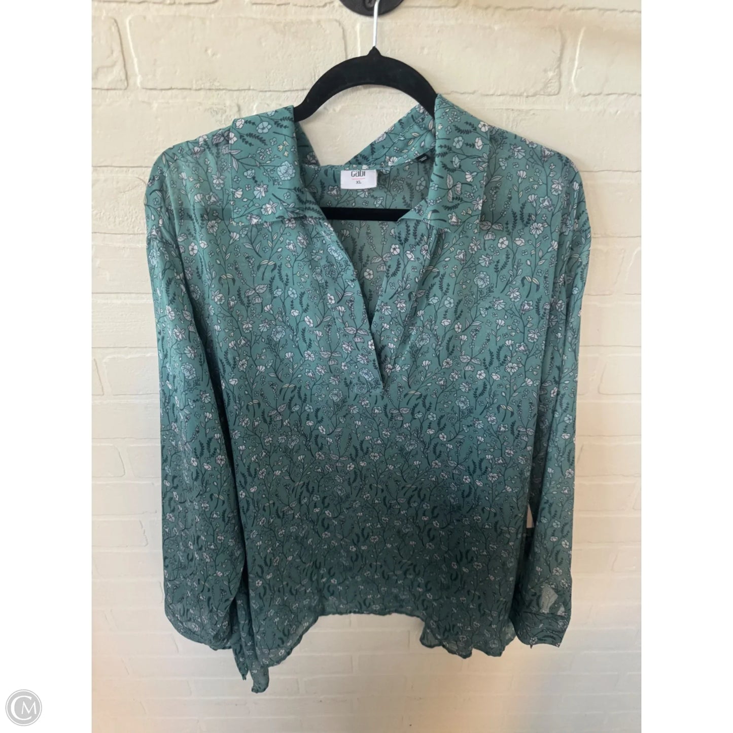 Top Long Sleeve By Cabi In Blue, Size: Xl