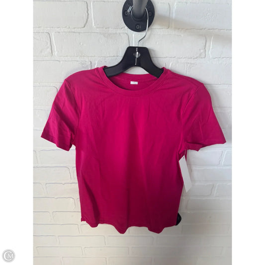 Athletic Top Short Sleeve By Lululemon In Pink, Size: S