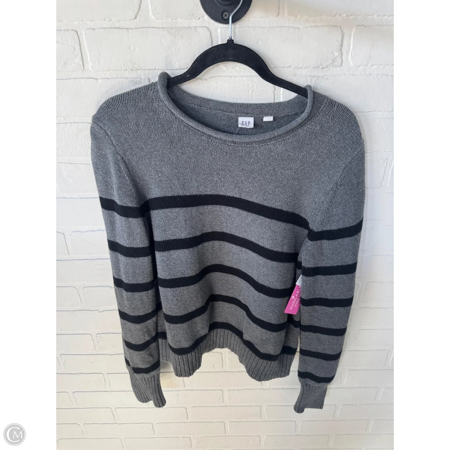 Sweater By Gap In Black & Grey, Size: M