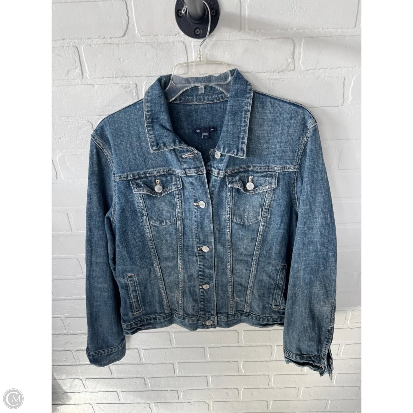 Jacket Denim By Gap In Blue Denim, Size: Xl