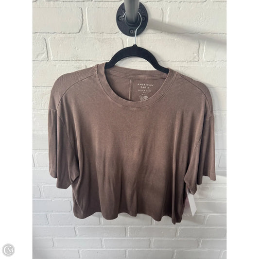 Top Short Sleeve Basic By American Eagle In Brown, Size: M