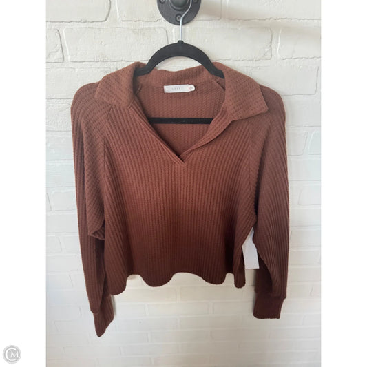 Top Long Sleeve By Lush In Brown, Size: S