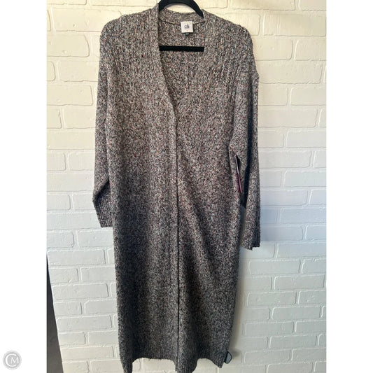 Sweater Cardigan By Cabi In Grey & Red, Size: S