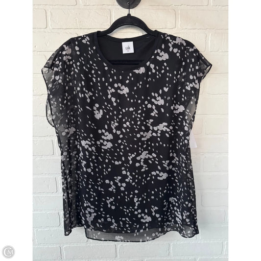 Top Short Sleeve By Cabi In Black & Grey, Size: Xs