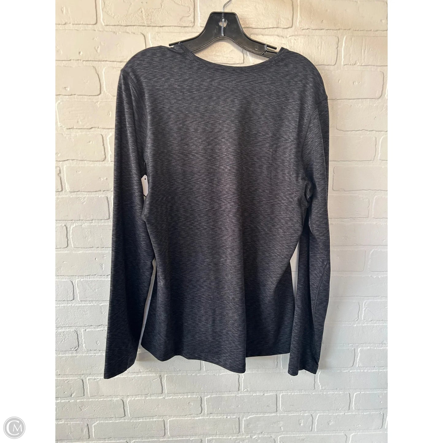 Athletic Top Long Sleeve Crewneck By Rei In Black & Grey, Size: Xl