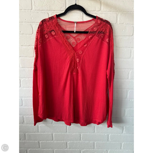 Top Long Sleeve By Free People In Red, Size: M