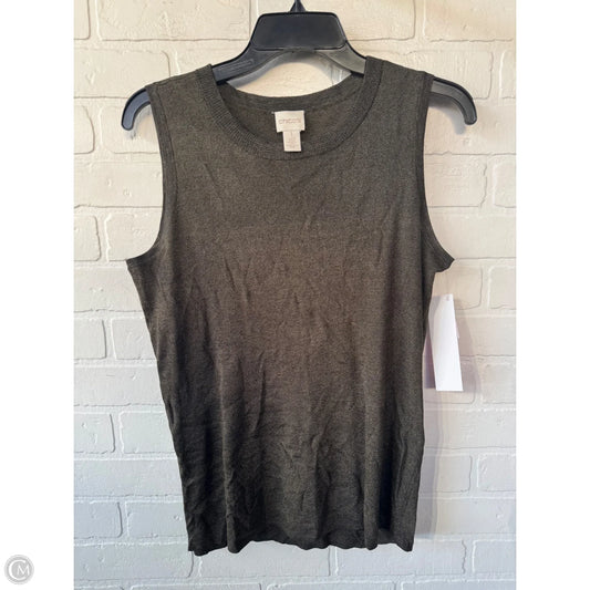 Top Sleeveless By Chicos In Black & Gold, Size: M