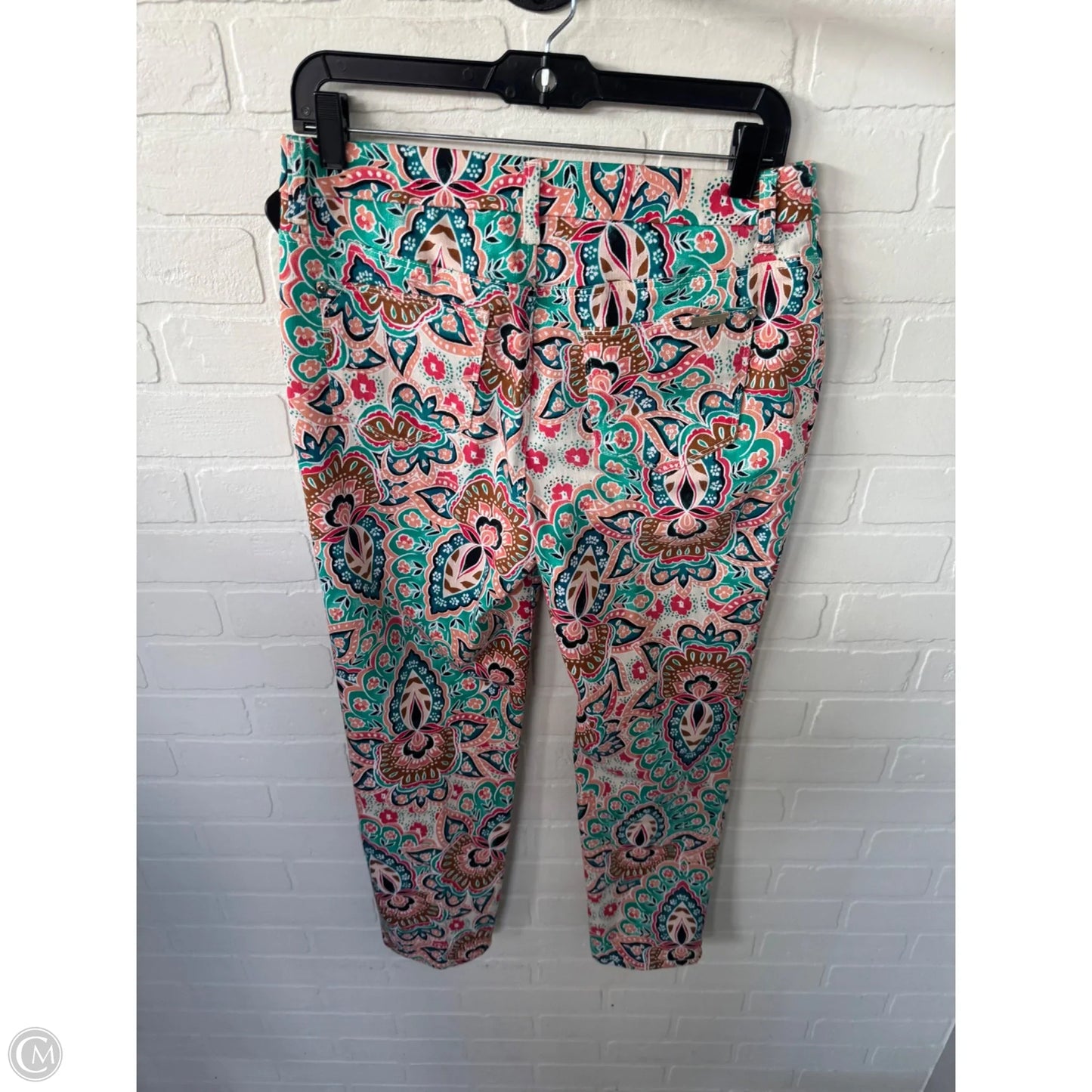 Jeans Straight By Chicos In Blue & Pink, Size: 4