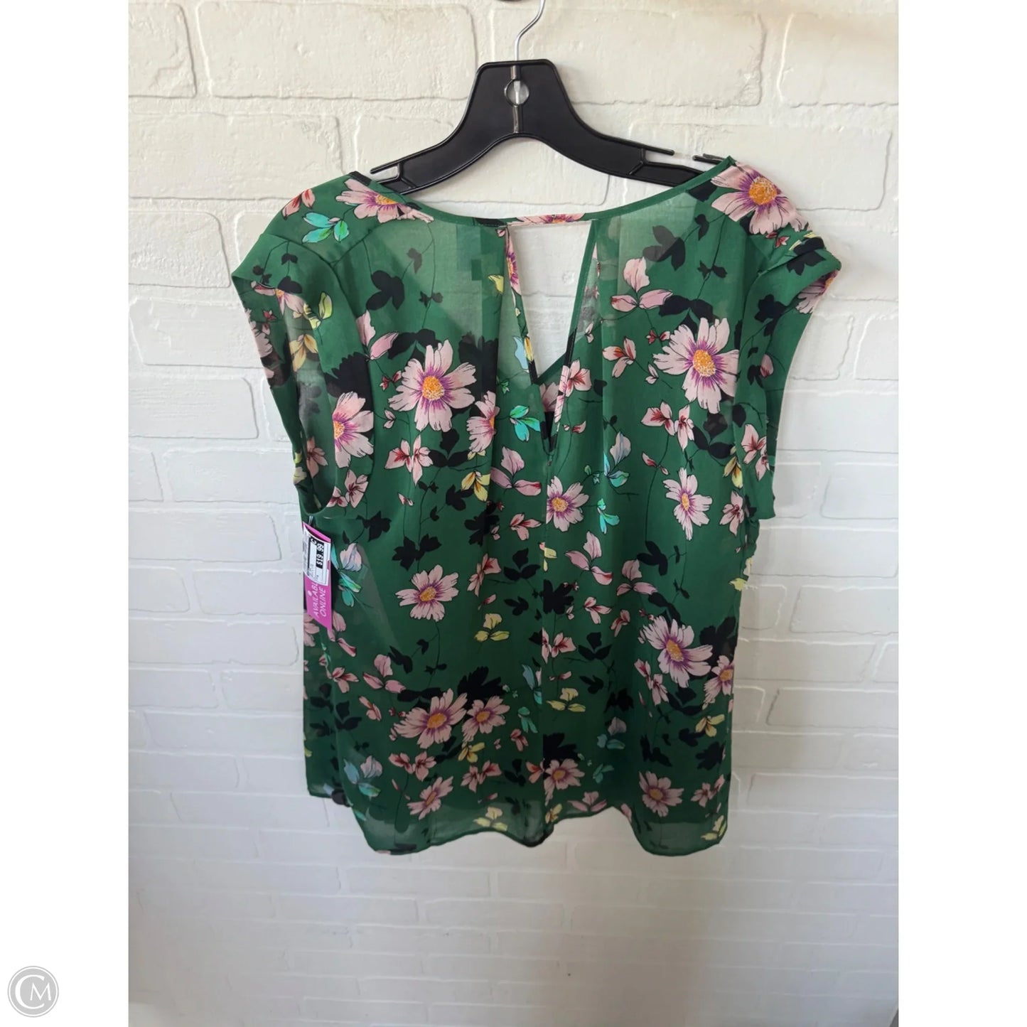 Top 2pc Short Sleeve By Cabi In Green & Pink, Size: M