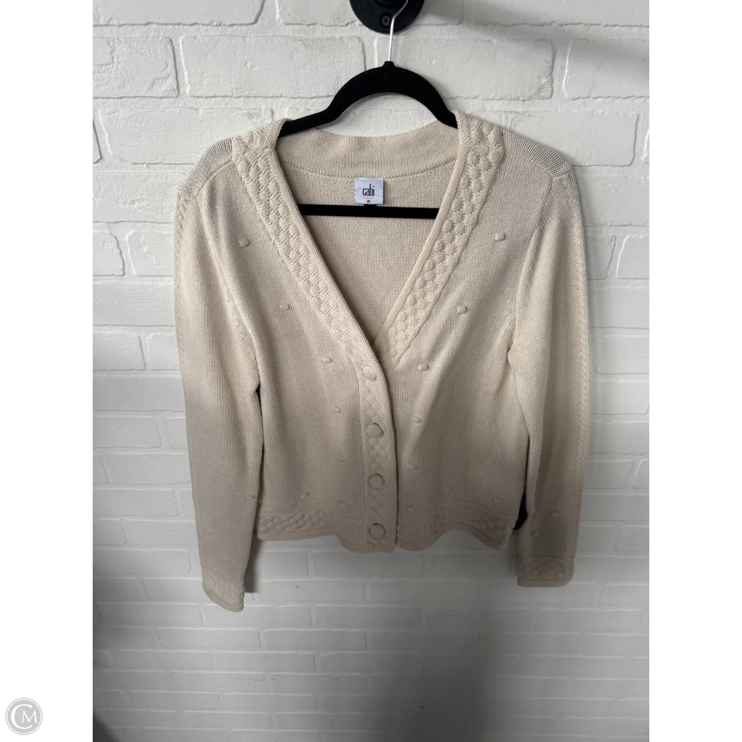 Sweater Cardigan By Cabi In Tan, Size: M