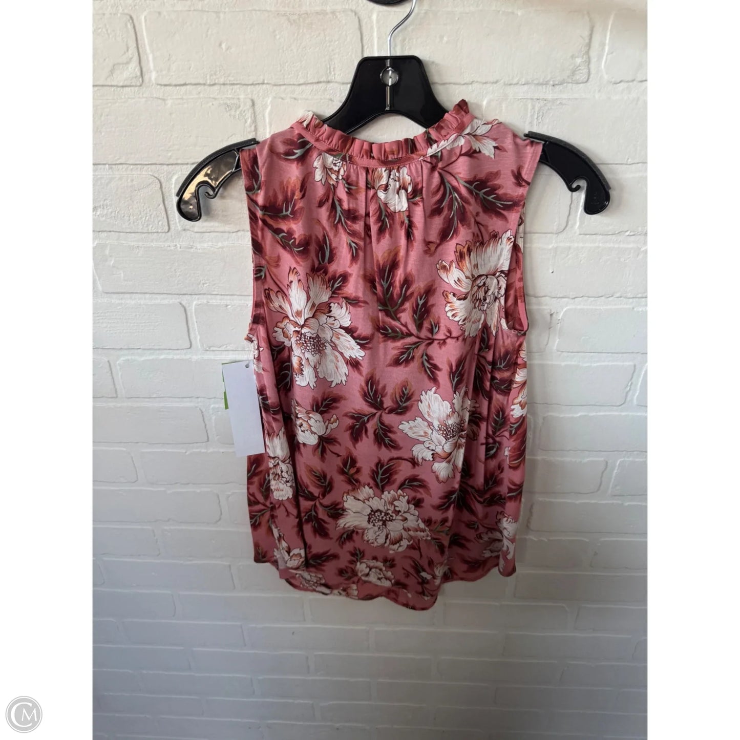 Top Sleeveless By Loft In Pink & Tan, Size: Xsp
