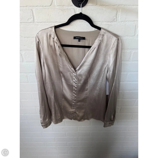 Top Long Sleeve Designer By Lafayette 148 In Tan, Size: M