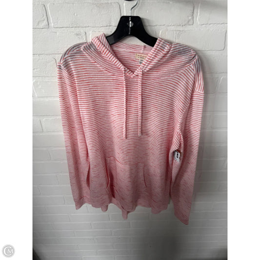 Top Long Sleeve By Weatherproof In Orange & White, Size: M