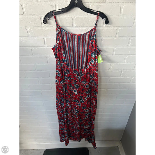 Dress Casual Maxi By Charming Charlie In Blue & Red & White, Size: L