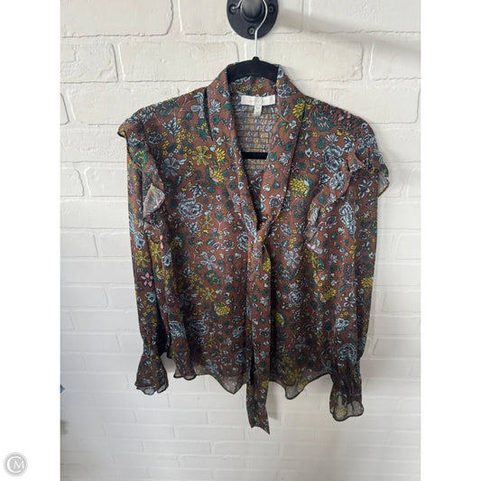 Top Long Sleeve By Eri + Ali In Brown & Yellow, Size: Xs