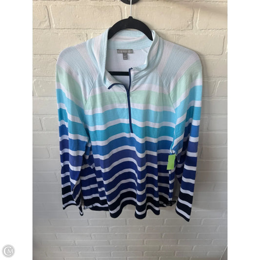 Sweatshirt Collar By Talbots In Blue & White, Size: Xl