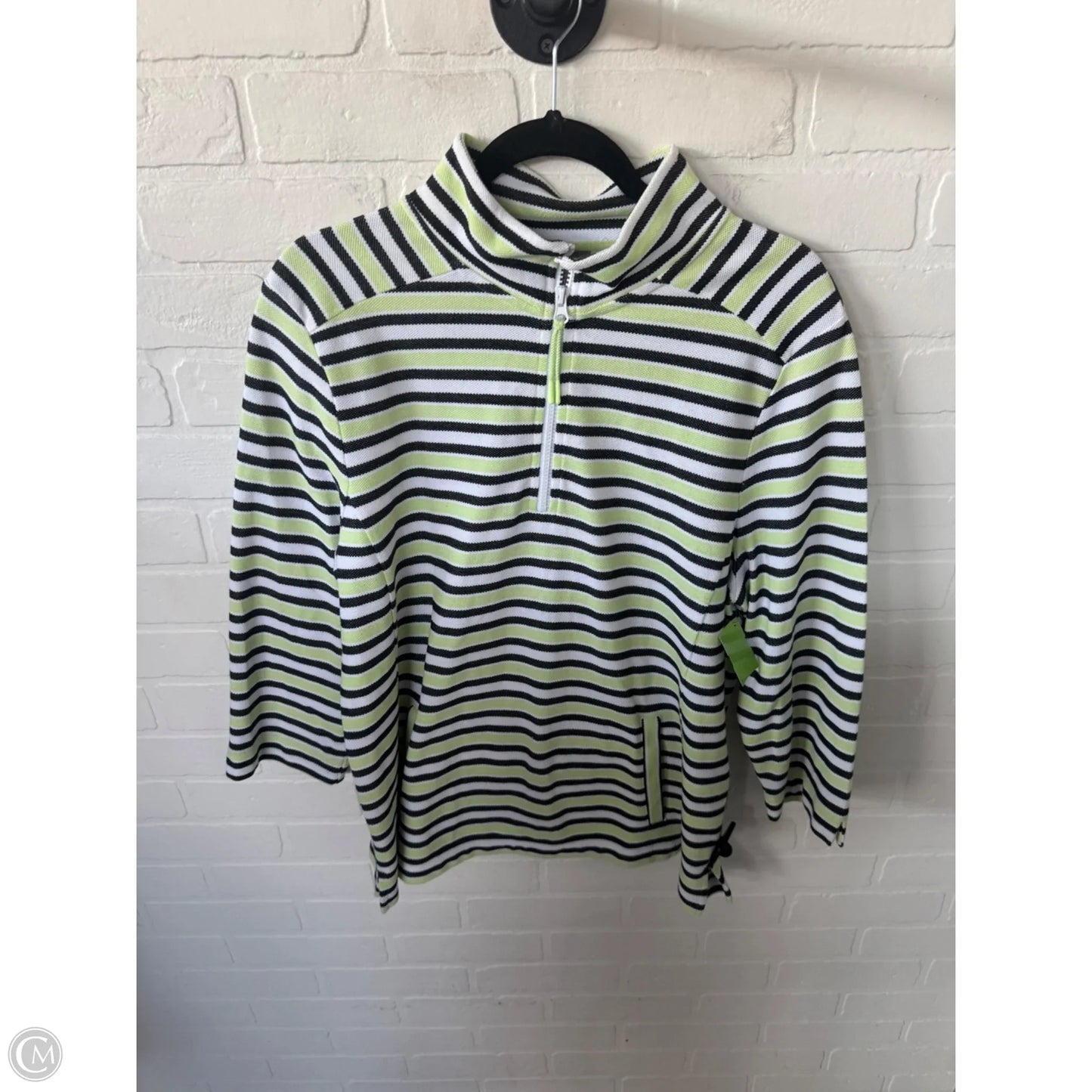 Sweatshirt Collar By Talbots In Black & Green, Size: Xl