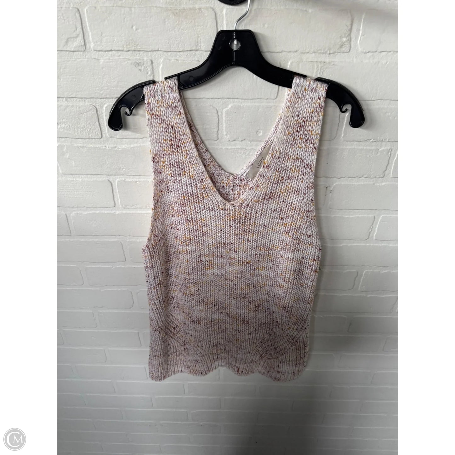Vest Sweater By Loft In Red & Yellow, Size: Xl