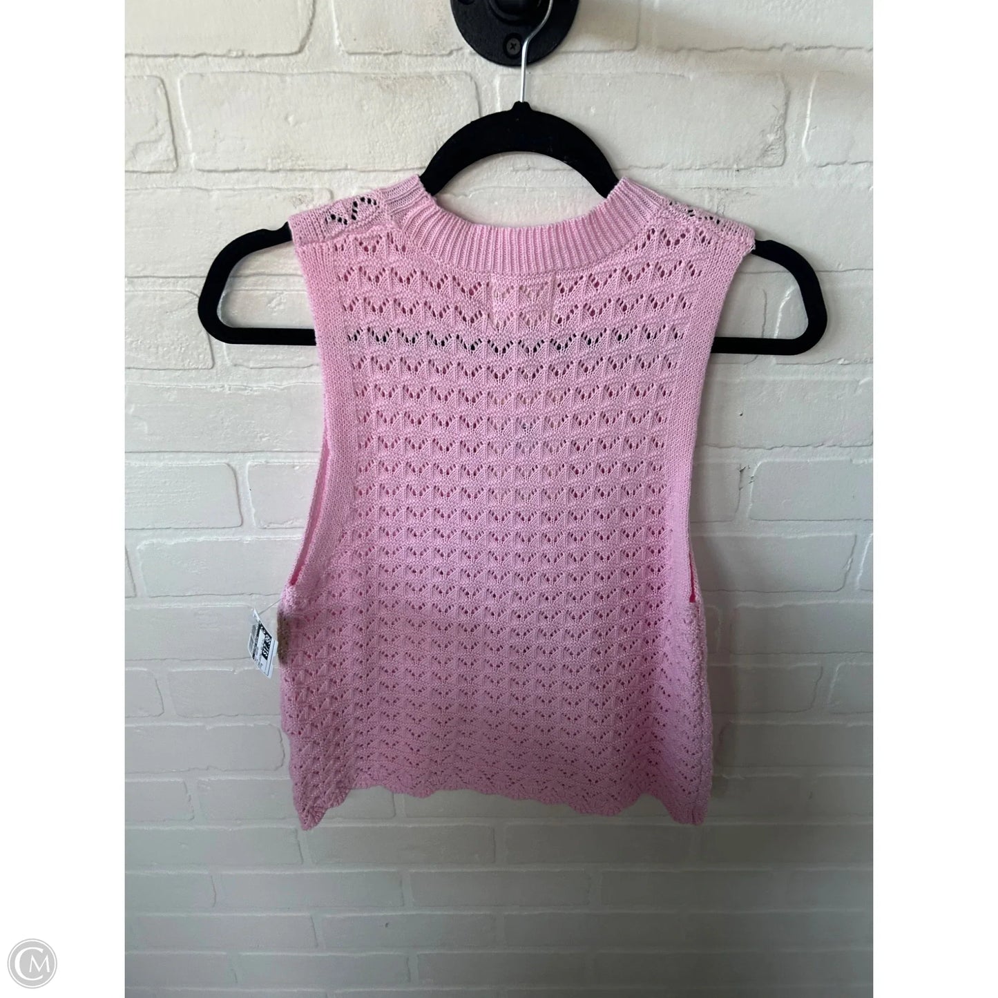 Vest Sweater By Clothes Mentor In Pink, Size: M