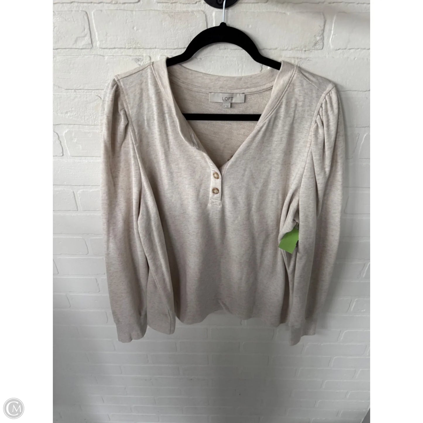 Sweatshirt Crewneck By Loft In Tan, Size: Xl