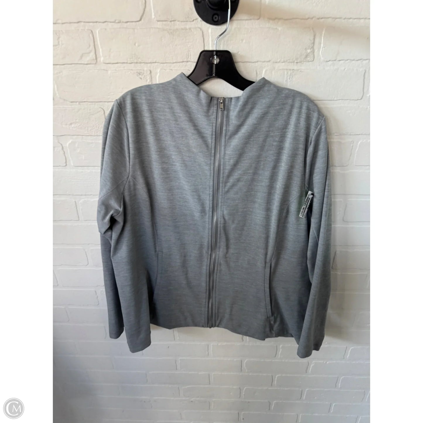 Athletic Jacket By Nike In Grey, Size: 1x