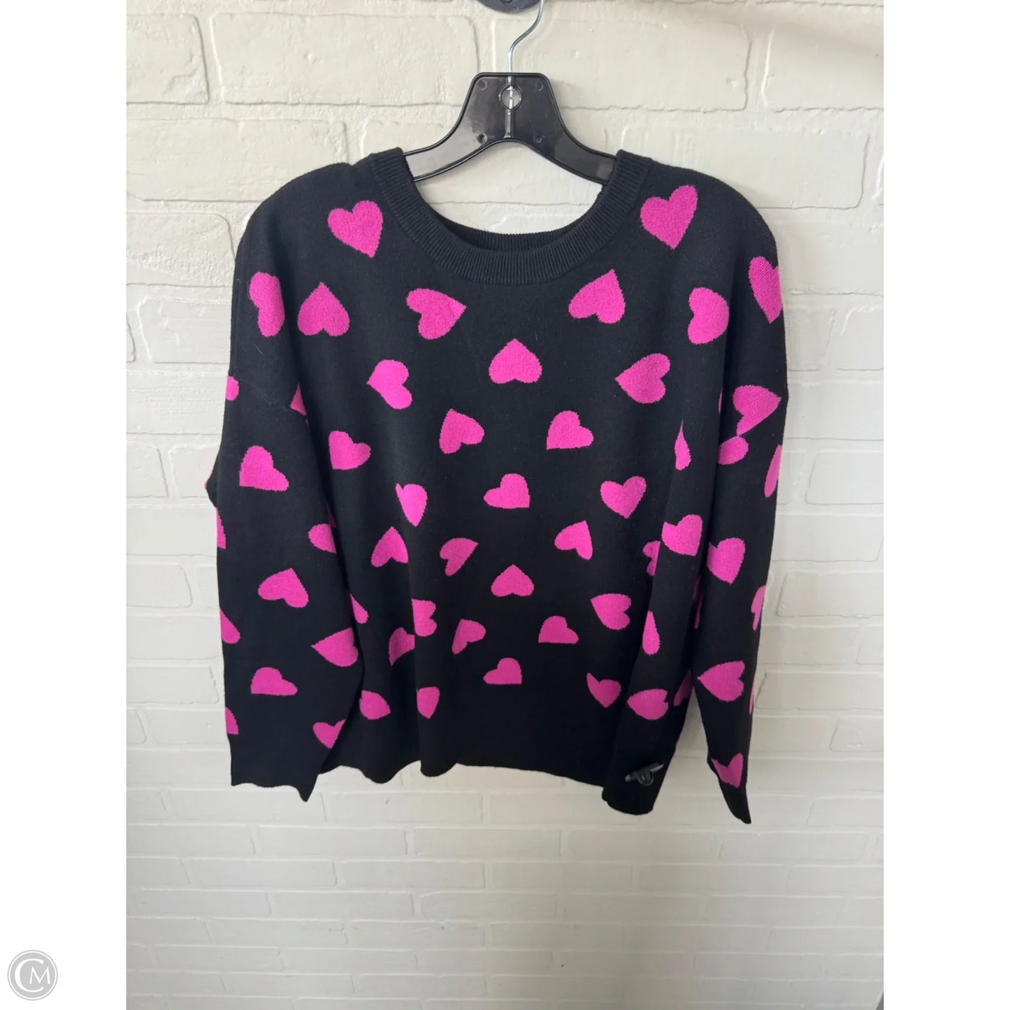 Sweater By Torrid In Black & Pink, Size: L