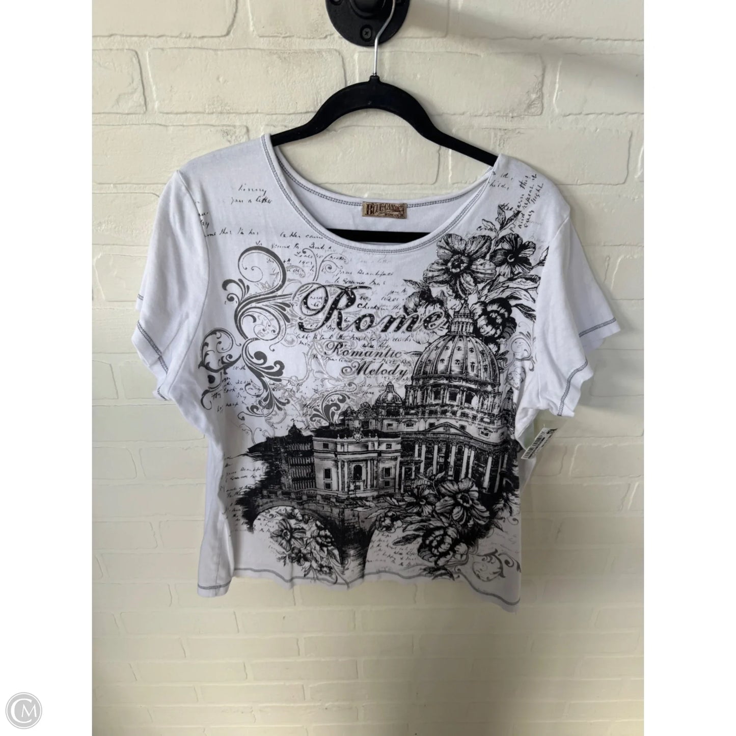Top Short Sleeve By Clothes Mentor In Black & White, Size: 3x