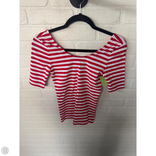 Top Short Sleeve By Lauren By Ralph Lauren In Red & White, Size: Xs