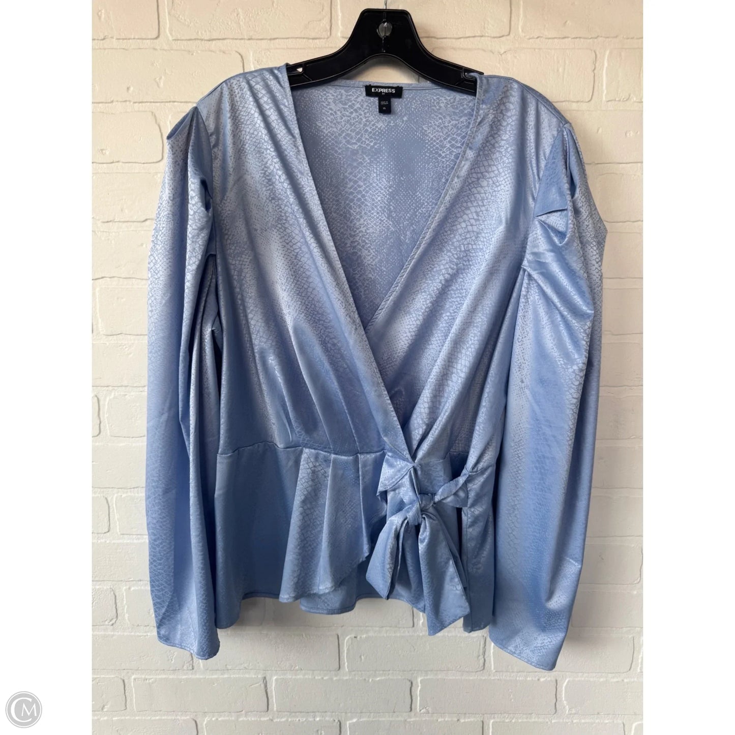 Top Long Sleeve By Express In Blue, Size: Xl