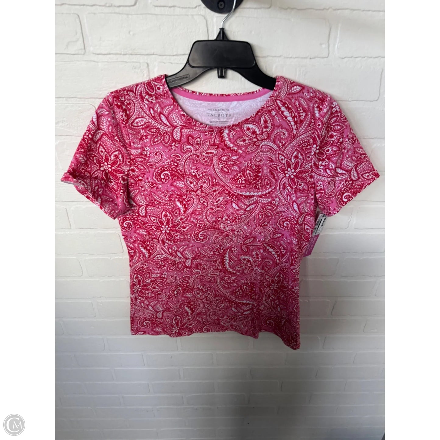 Top Short Sleeve By Talbots In Pink & Red, Size: S
