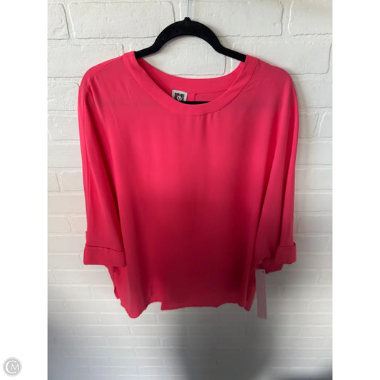 Top Short Sleeve By Anne Klein In Pink, Size: L
