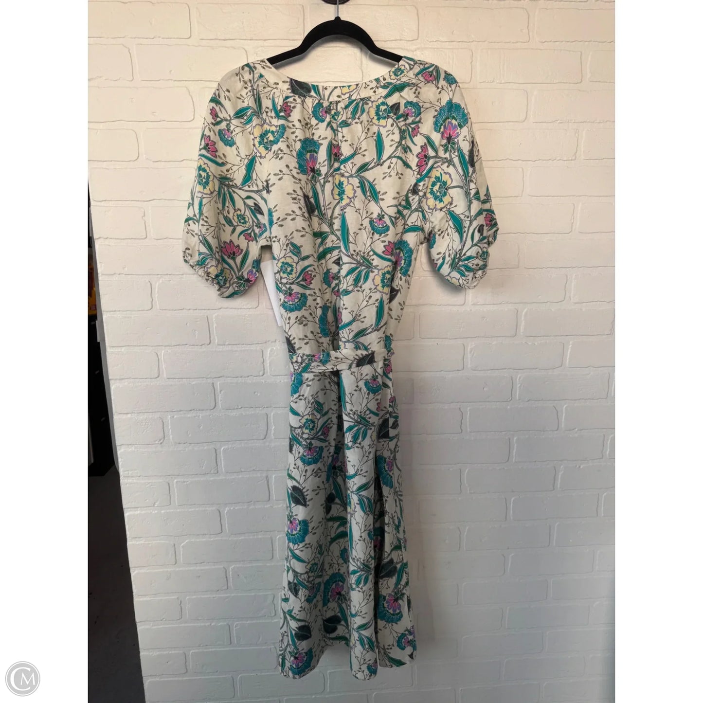 Dress Casual Midi By Loft In Blue & Tan, Size: M