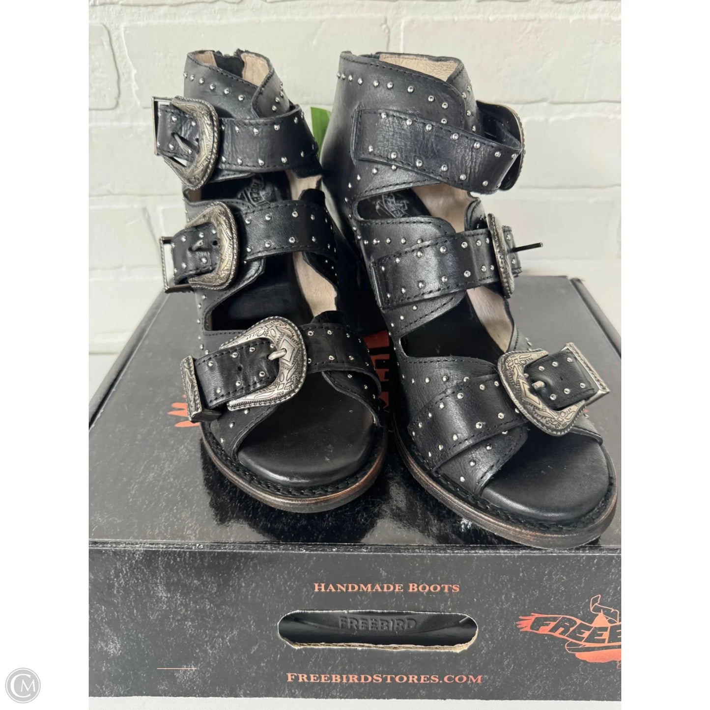 Sandals Heels Block By Freebird In Black, Size: 9