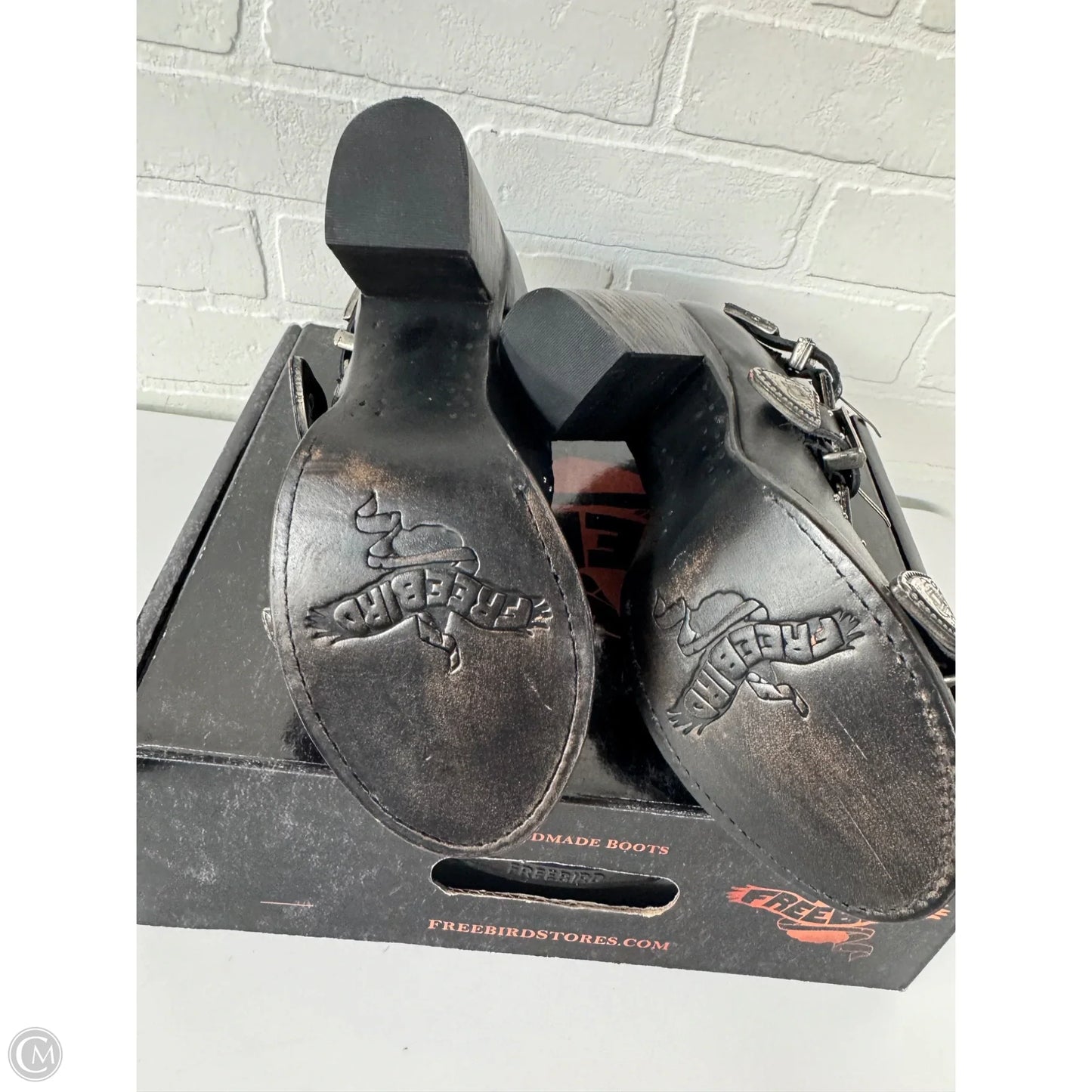 Sandals Heels Block By Freebird In Black, Size: 9