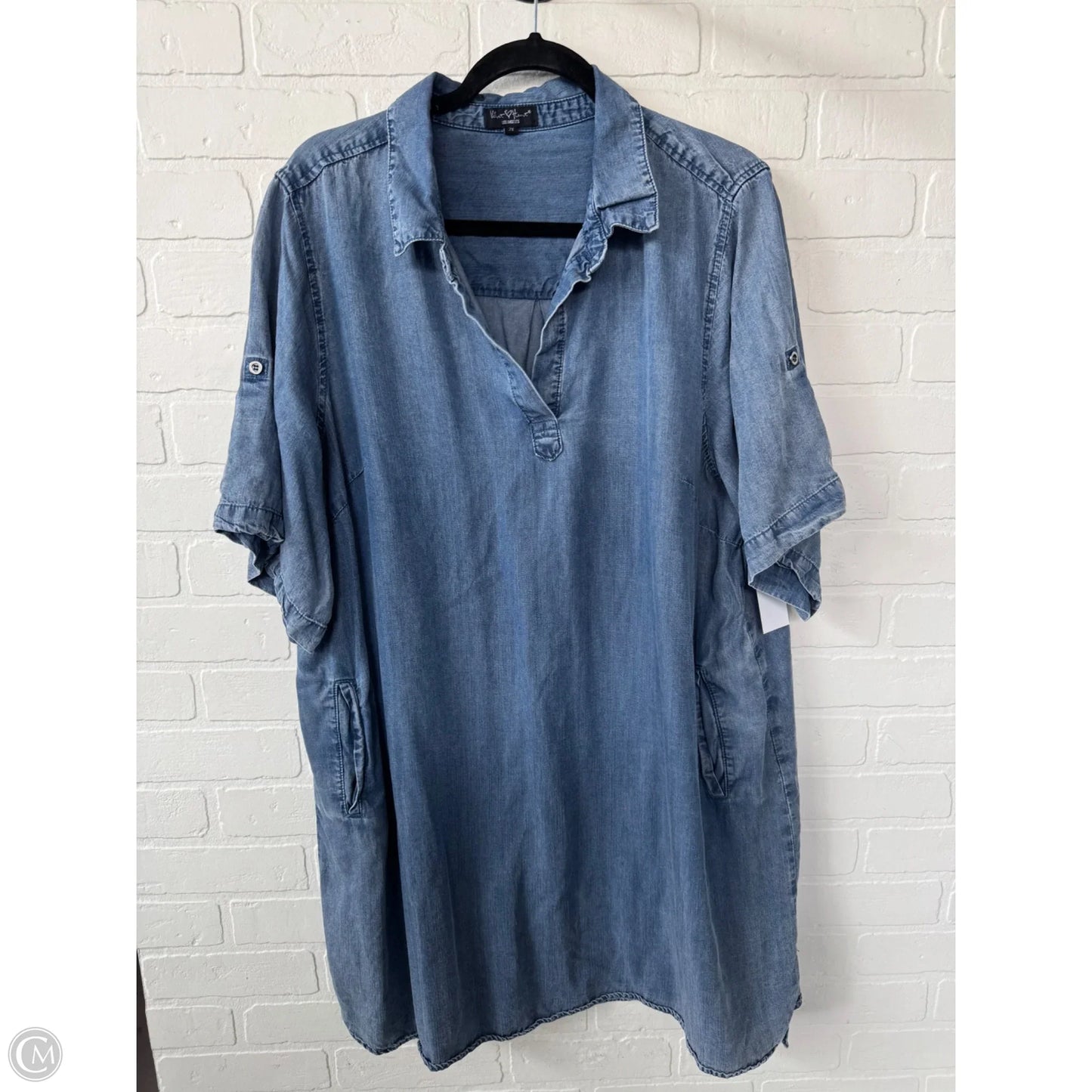 Dress Casual Short By Velvet Heart In Blue Denim, Size: 2x