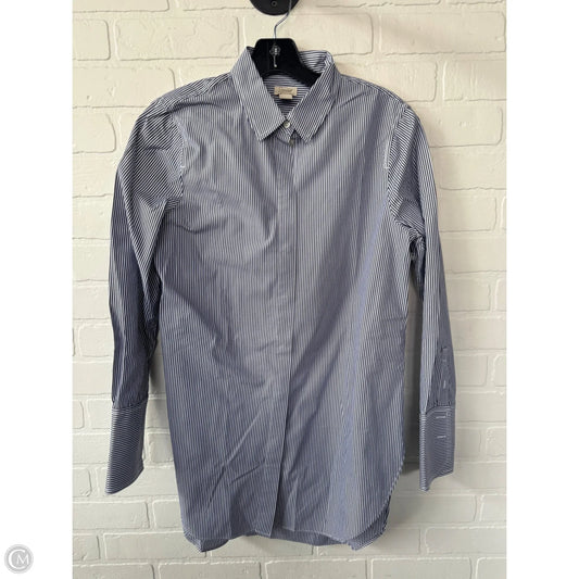 Tunic Long Sleeve By J. Crew In Blue & White, Size: S