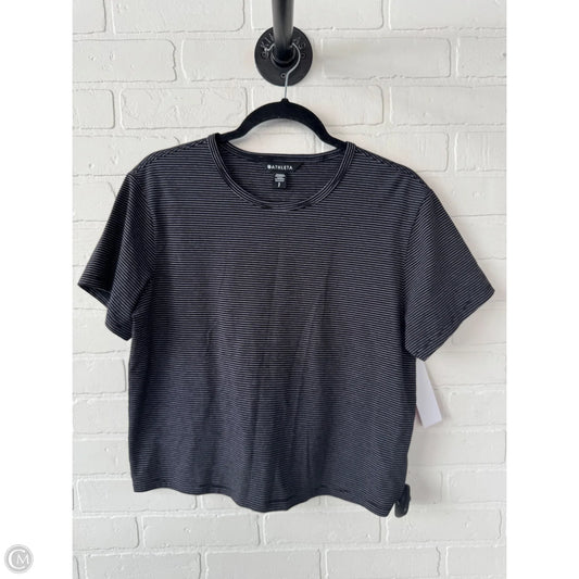Athletic Top Short Sleeve By Athleta In Black & White, Size: S