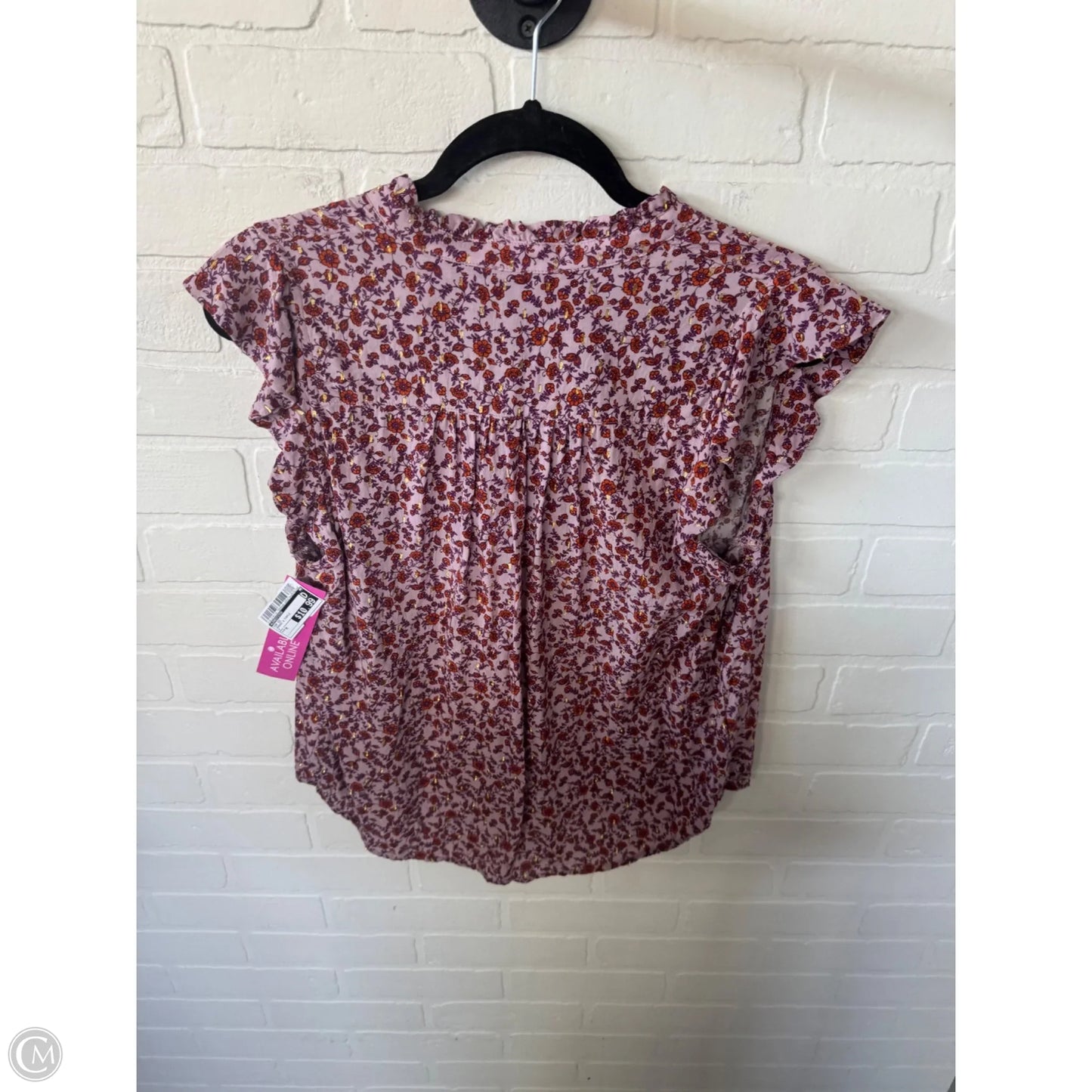 Top Short Sleeve By Lovestitch In Orange & Purple, Size: M