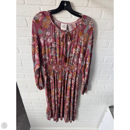 Dress Casual Midi By Knox Rose In Pink, Size: S