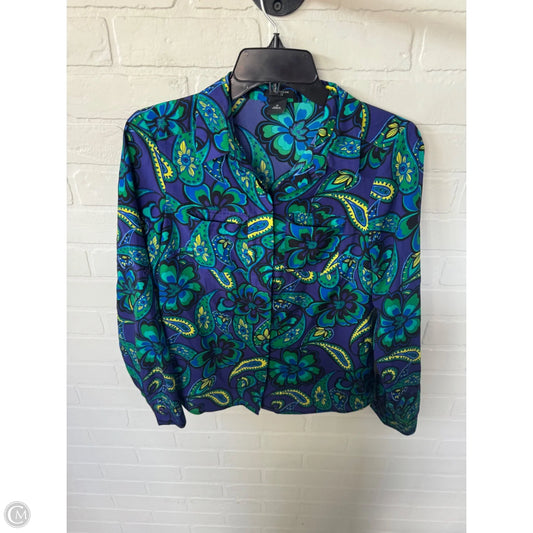 Top Long Sleeve By Ann Taylor In Green & Purple, Size: Sp