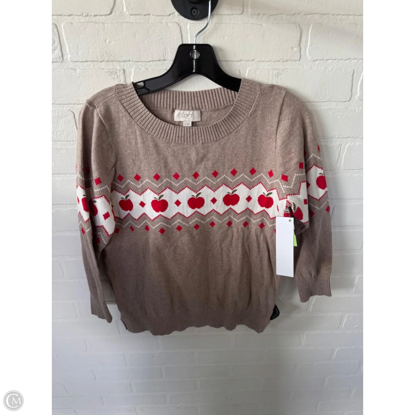 Sweater By Loft In Red & Tan, Size: M