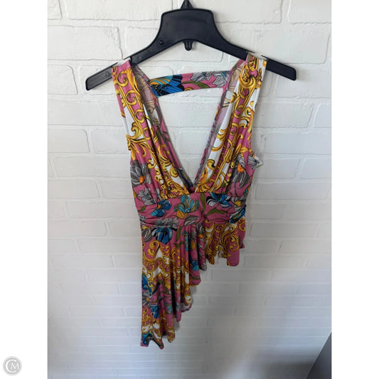 Top Sleeveless By Venus In Pink & Yellow, Size: S