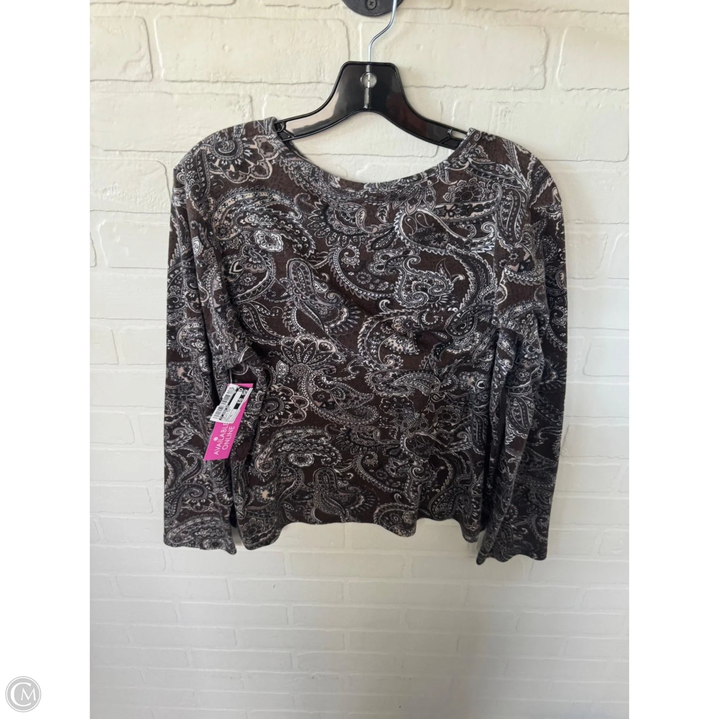Top Long Sleeve Basic By St Johns Bay In Brown & Tan, Size: Xl