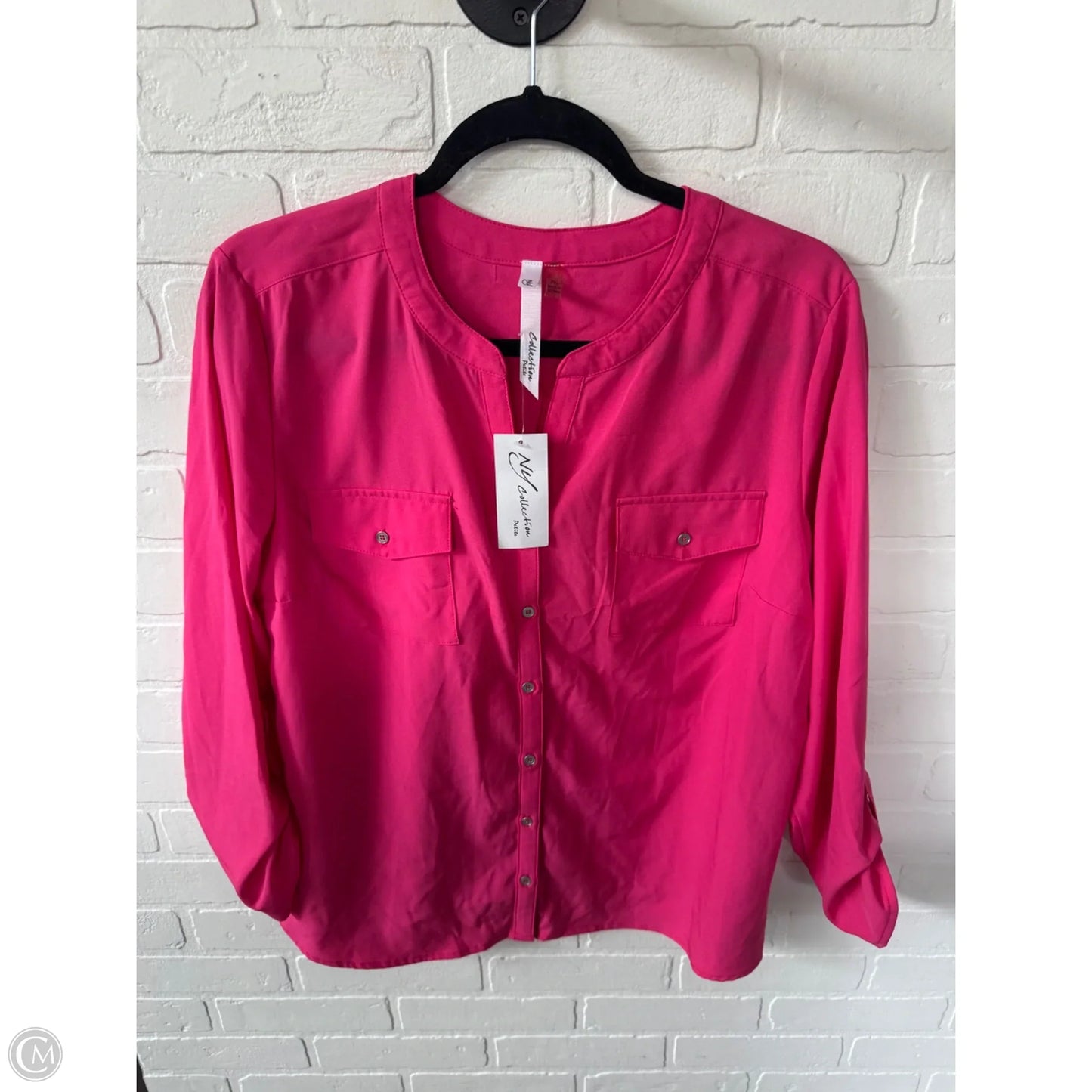 Top Long Sleeve By Ny Collection In Pink, Size: Xlp