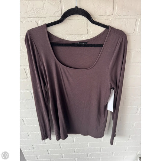 Top Long Sleeve Basic By 41 Hawthorn In Brown, Size: Xl