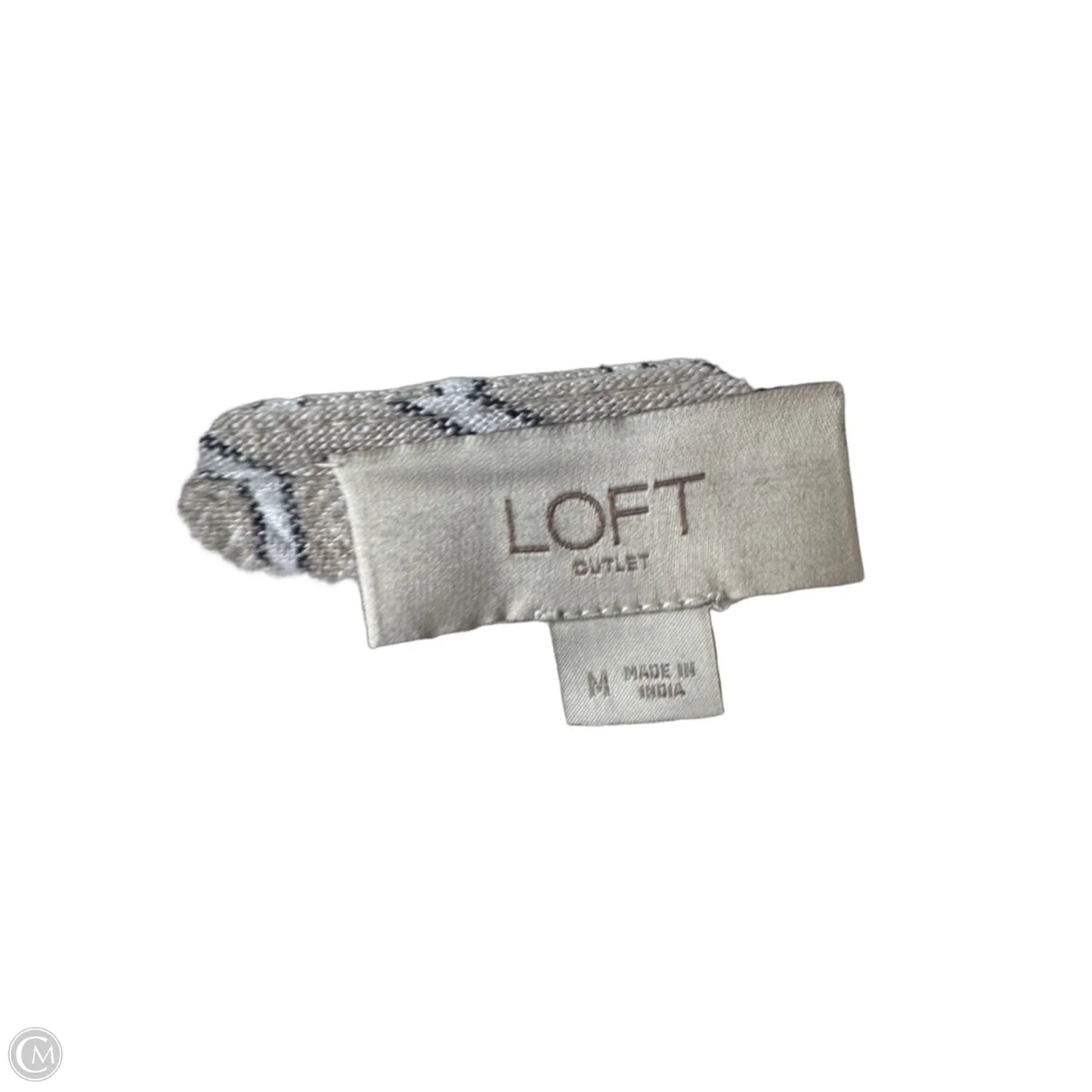 Dress Casual Midi By Loft In Tan & White, Size: M